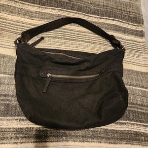 Retro Wool GAP shoulder bag - fully lined purse,  black & tan